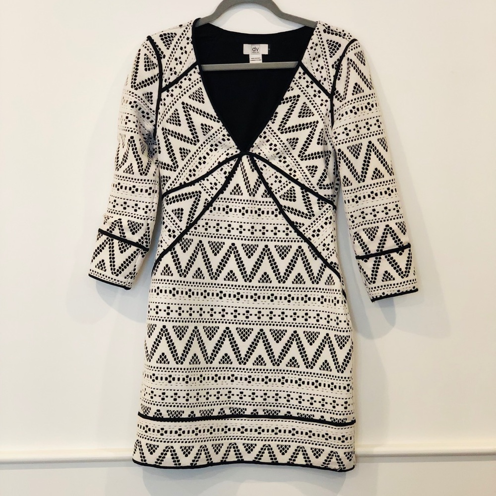 Dolce Vita black and white crochet detail dress